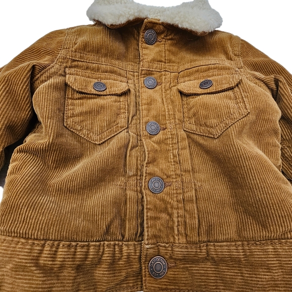 Nwot Toddler Baby Gap Denim Brown Cordoroy Sherpa Longsleeve Front Snap … - Picture 8 of 17
